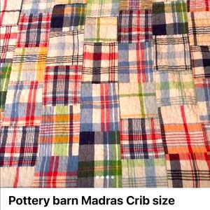 COPY - Madras crib or toddler bed size blanket